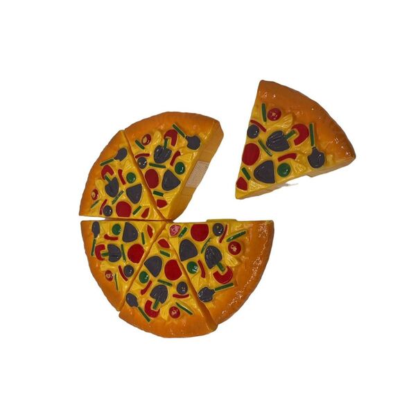 Pan Deep Dish Whole Pizza Supreme Cut Slice Apart Pretend‎ Play Toy Food - Picture 3 of 6